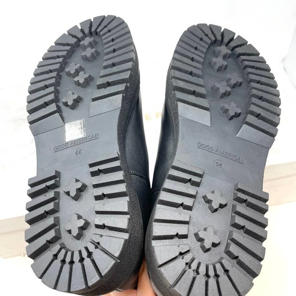 Good American Chelsea Lug Sole Combat Boots In Black Size 14 New - Picture 7 of 9